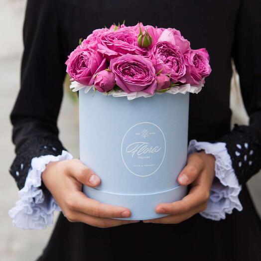 Demi Hatbox "Misty Bubbles Roses" BLUE