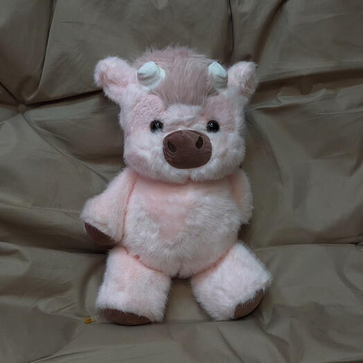 Игрушка коровка розовая
