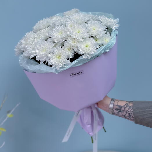 Букет из 11 веточек белой хризантемы Балтика «Белое облако»💐 25431