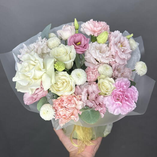 Коробка с эустомой 🌸(3641)