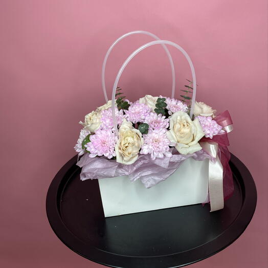 Сумочка с хризантемой и розами 🌷
