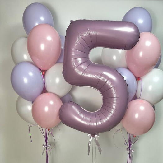 Воздушные шары на 5 лет "Смайл"