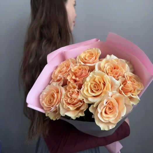 Букет персиковых роз 🍑