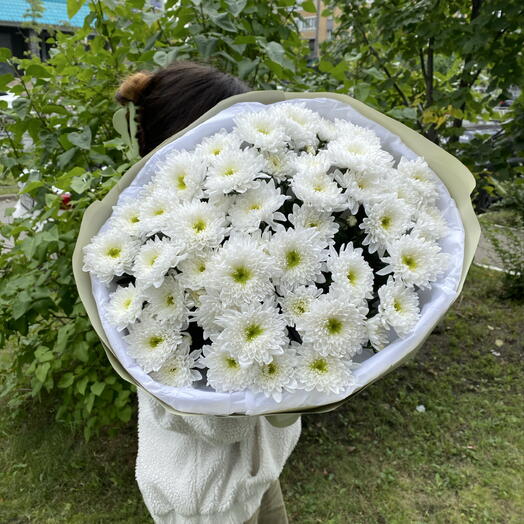 Монобукет из кустовых хризантем
