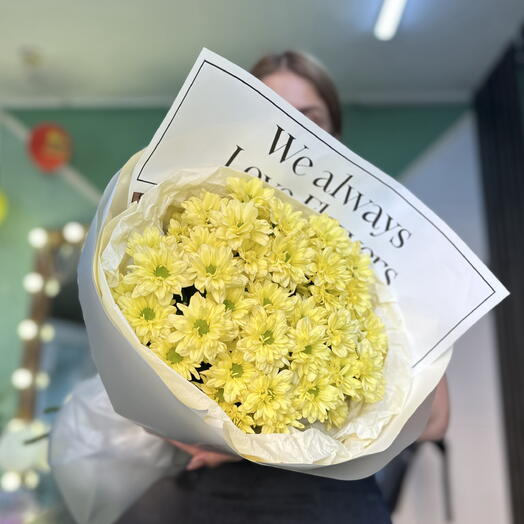 Букет из желтых кустовых хризантем (5) желтая ромашка