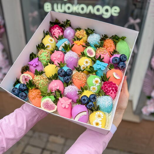 Клубника в шоколаде 36шт дофаминовая 🩷💚💜🧡🩵💛