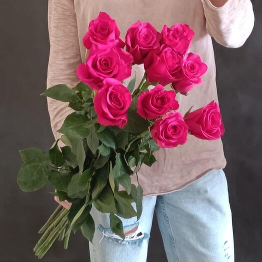 11 premium pink roses Ecuador