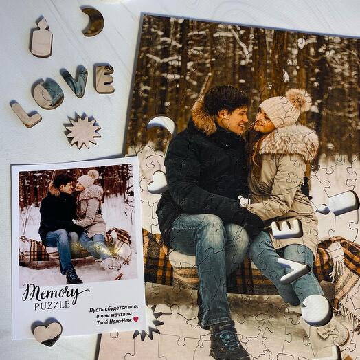 Фотопазл «Love» 125 деталей (деревянный пазл)