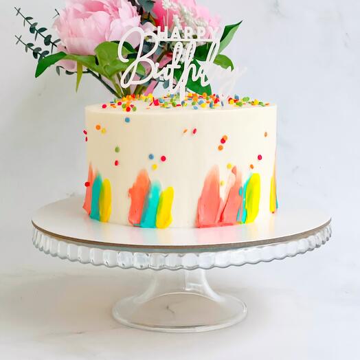 Торт happy birthday яркий