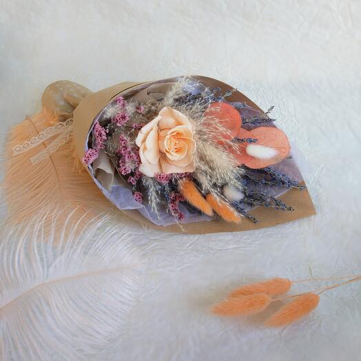 Bouquet con Stab. Rosa melocotón