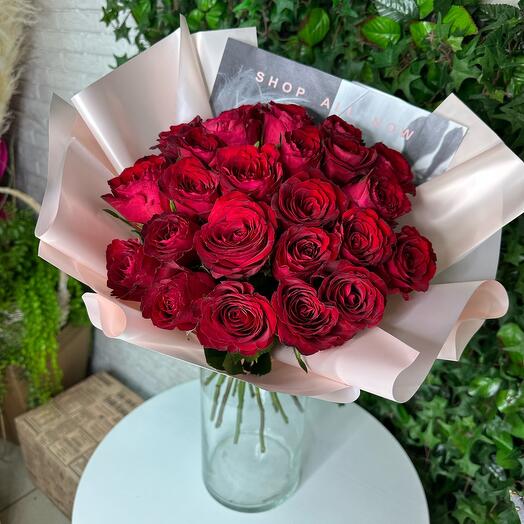 25 роз 40 см