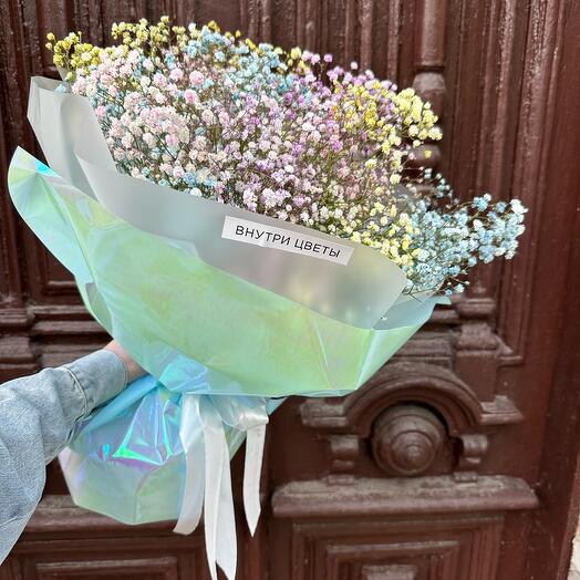 Bouquet of colored gypsophila