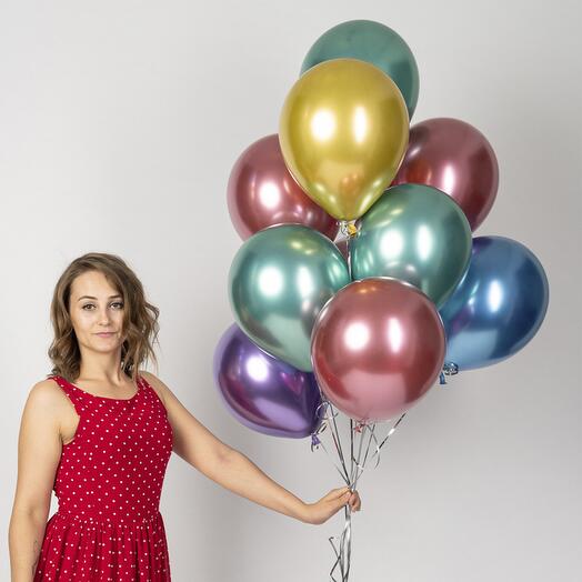 Balloons with helium assorted CHROME multicolored