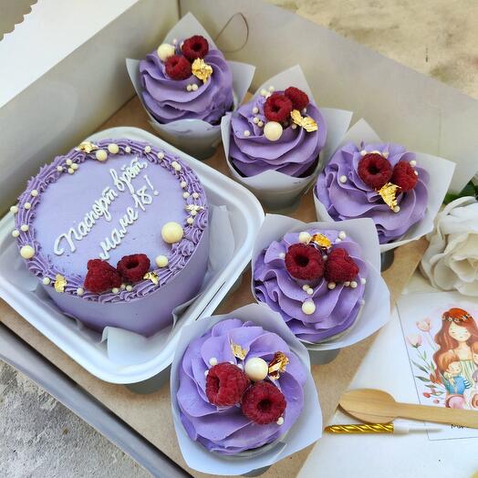 Bento cake+5 cupcakes
