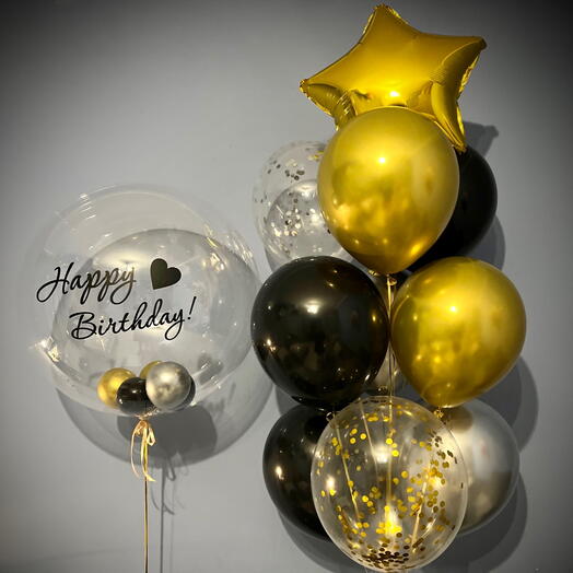 Композиция из шаров Happy Birthday