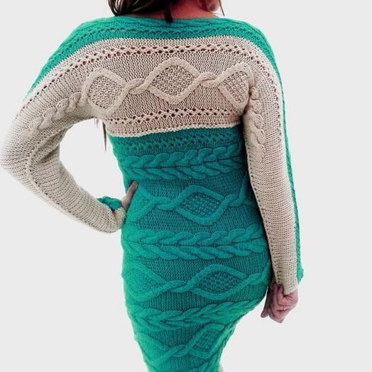 Платье вязаное теплое