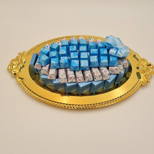 Oblong tray chocolates(blue)