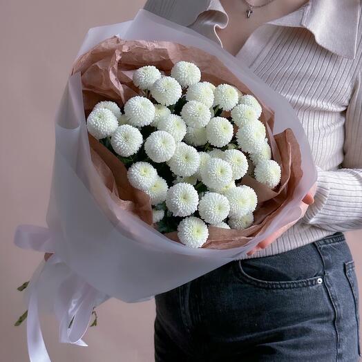 Моно букет из 5 веток хризантемы Ньютон