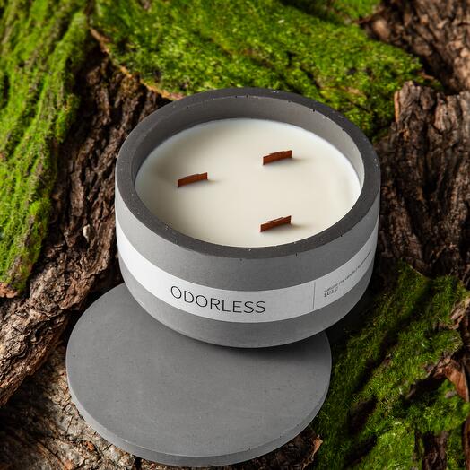 Свеча в гипсе ODORLESS GRAPHITE, 400 мл