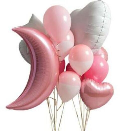 Set of latex and foil balloons, 13 pieces