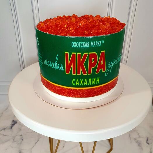 Торт банка красной икры