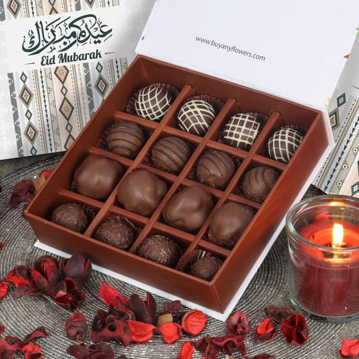 Eid Chocolates Truffles By Sweecho 16 Pcs Green