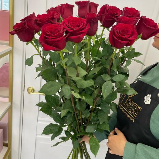 ВАУ 🔥 120см Роза Эквадор Премиум высокая красная (бордовая) 🌹15шт