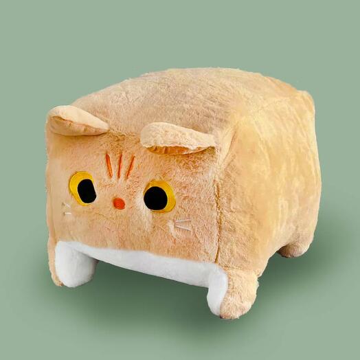 Мягкая игрушка квадратный рыжий кот Кубик