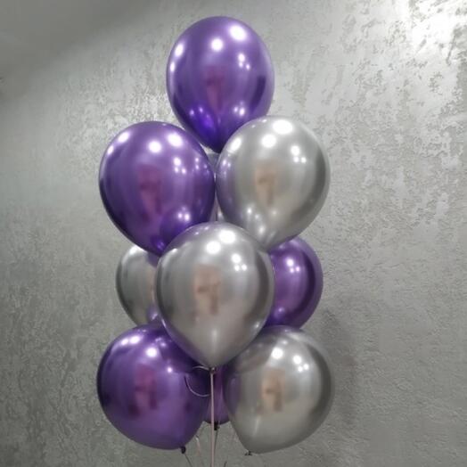 Фонтан из воздушных шаров хром