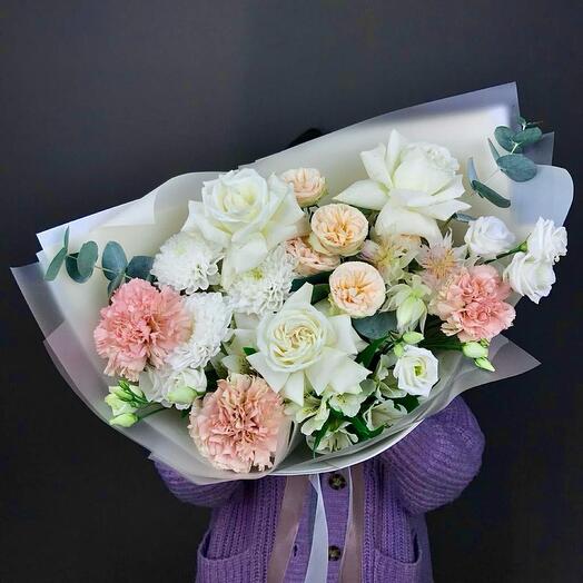 Delicate bouquet with French roses (art.1015)