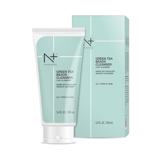 N+ Green Tea Beads Cleanser, 3 in 1 Cleanser ( Rinse Off, Exfoliate, Makeup Cleanser)