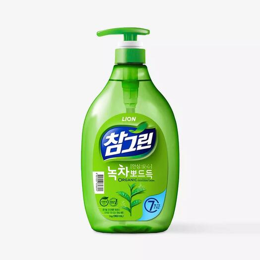 Lion Chamgreen Green Tea Средство для мытья посуды, овощей и фруктов зелёный чай - 960 мл