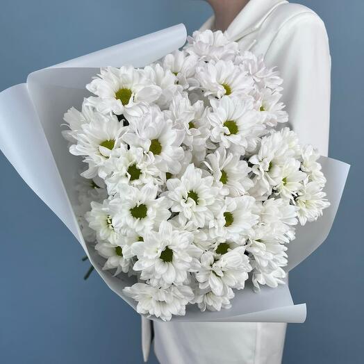Букет 86901 из белых хризантем