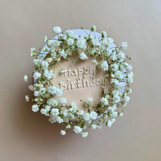 Bento cake with fresh flowers