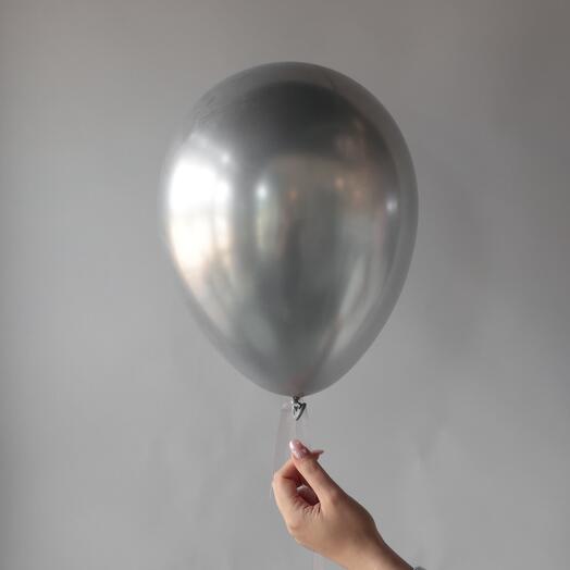 Серебряный гелиевый шар