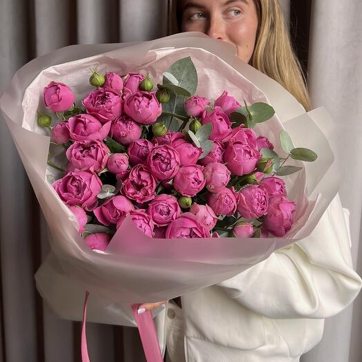 Кустовые пион розы с эвкалиптом для милашки💓💓💓