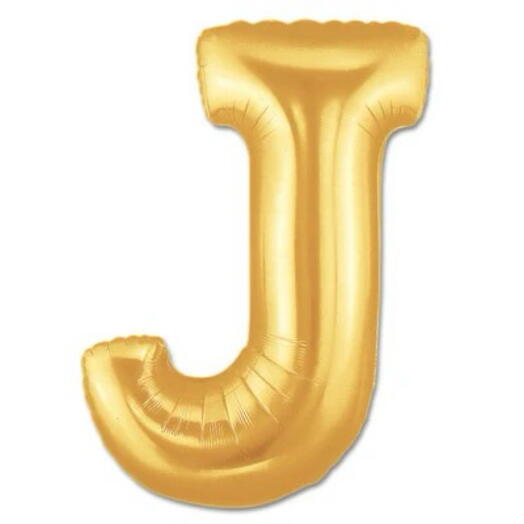 Letter J Golden Foil Balloon - 5318