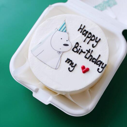 Бенто торт на день рождения с мишкой «happy birthday my love