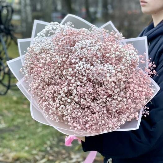 Букет из розовой гипсофилы