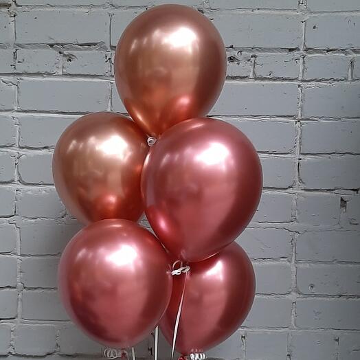 Фонтан гелиевых шаров "РОЗОВАЯ БРОНЗА" (хром)