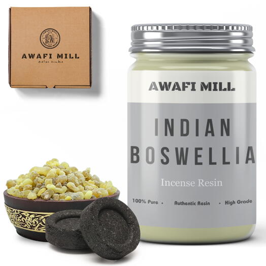 AWAFI MILL Indian Boswellia serrata | Charcoal Tablet - Bottle of 100 Gram with 20 Charcoal Piece