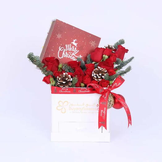 Floral Choco Christmas Wishes Red