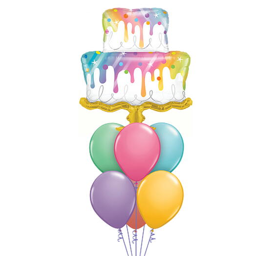 Giant Rainbow Drip Cake Balloon