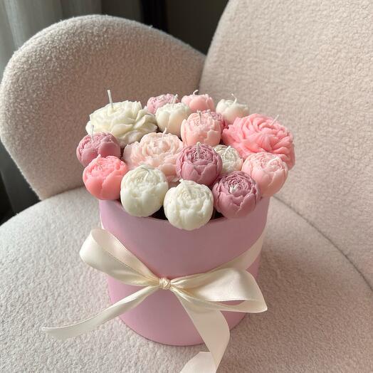 Букет из арома свечей-пионов M