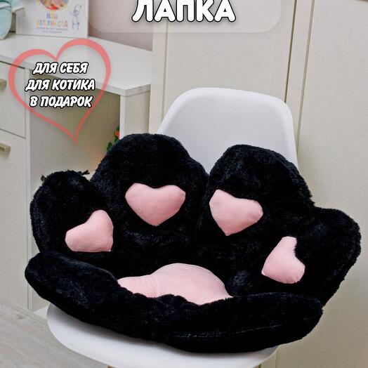 Подушка на стул Кошачья лапка черный