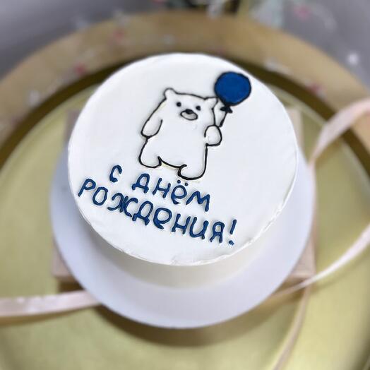 MAXI 700 гр Бенто-торт «Мишка с шариком» | подарок | сыну | дочери