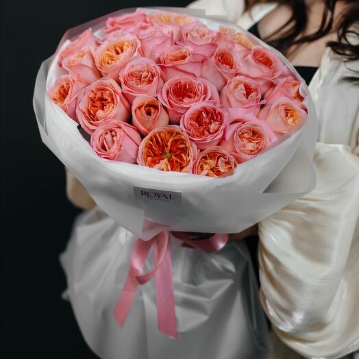 Букет из 25 роз сорта pink expression