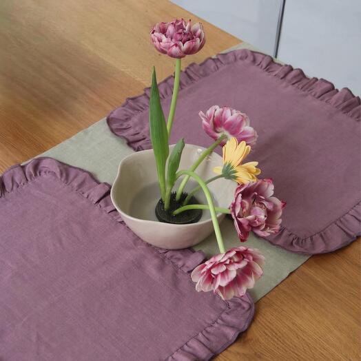 САЛФЕТКА С РЮШАМИ "СИРЕНЕВОЕ ОБЛАКО" 💗