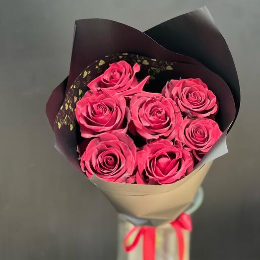 7 красных роз  «Встреча»