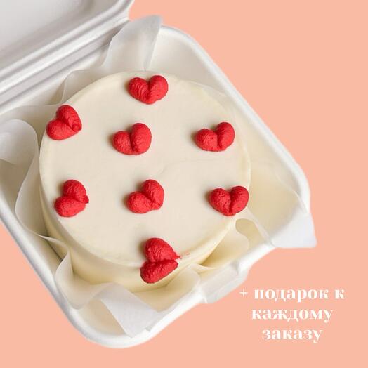 Бенто торт объемные сердца